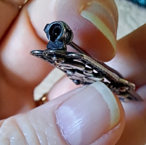 Vintage 14kt over Sterling Silver Symmetalic Floral Pearl Brooch - Picture 13 of 13